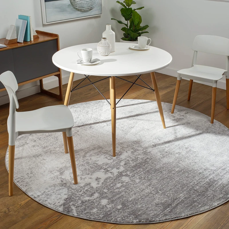 Livabliss Bangkok Abstract Rug - Area Rugs Living Room 160 cm, Dining Room, Lounge, Kitchen, Bedroom - Modern Marble Large Rug, Soft Luxurious Easy Care Medium Pile, Ivory and Black