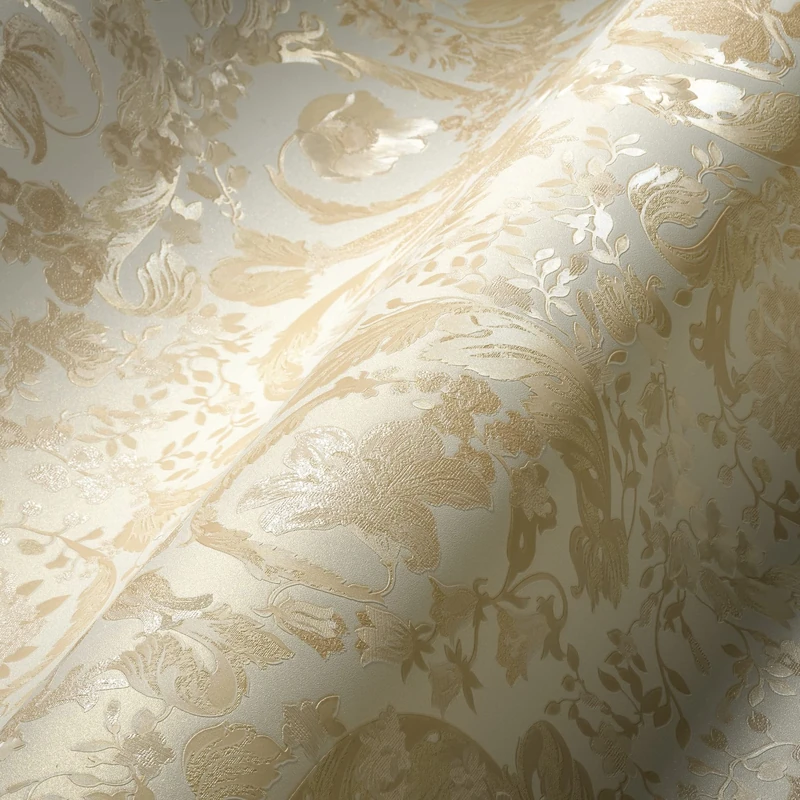 A.S. CréationVersace Wallpaper Floral 387063 Luxury Wallpaper Beige Cream White Tendril Baroque 10.05 x 0.70 m Made in Germany