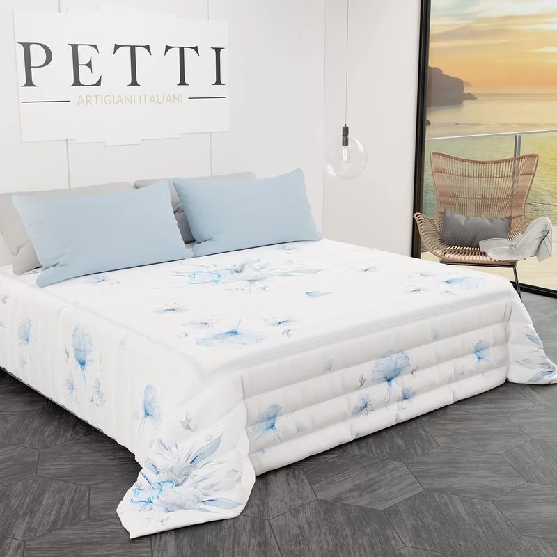 PETTI Artigiani Italiani - Spring Summer Quilt Single Floral Design 05 100% Hypoallergenic Microfiber 100% Made in Italy