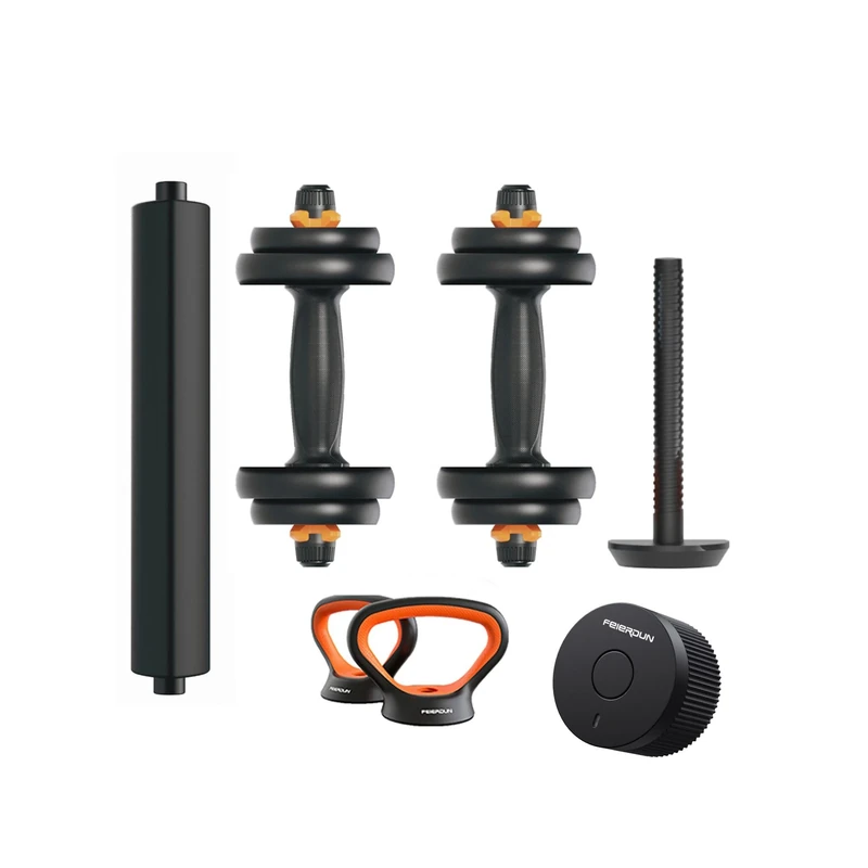 KSIX smart your tech Fed Kit Dumbbell V2, Bar and Kettlebell 10 kg Xiaomi Fed, 10 kg, Modulable, Multi-Function, Ergonomic Grip - Image 1