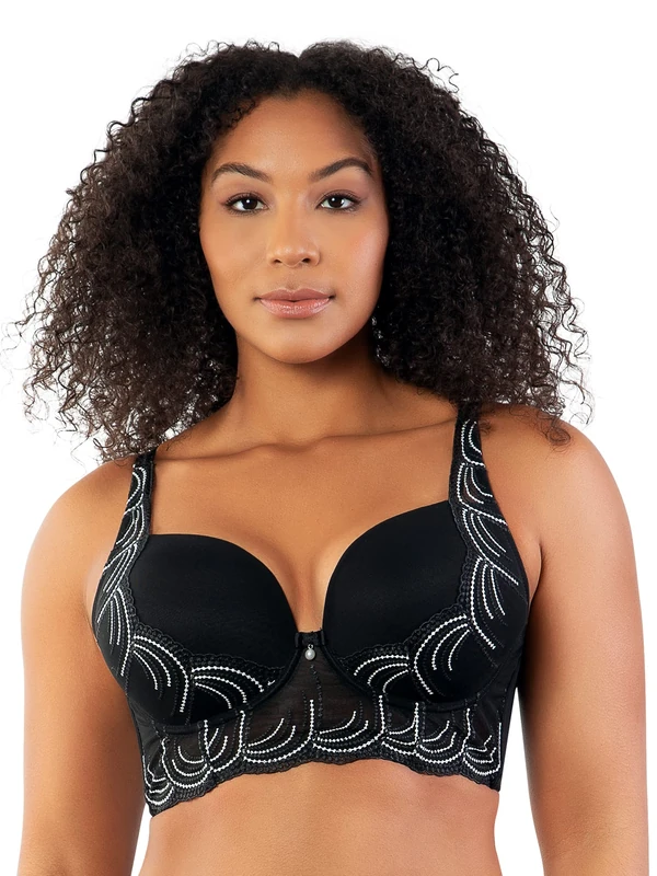 Parfait Women's Pearl Plunge Bra, Noir,