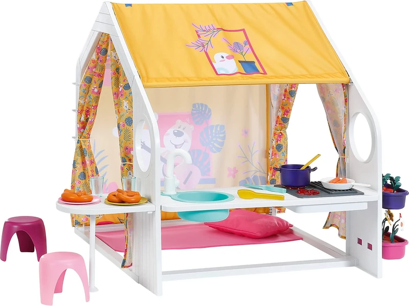 BABY Born Weekend House 832752 - Accessories for 36cm and 43cm for Toddlers - Includes House with Convertible Roof, Light & Sound Effects, and Accessories - Suitable for Kids from 3 Years