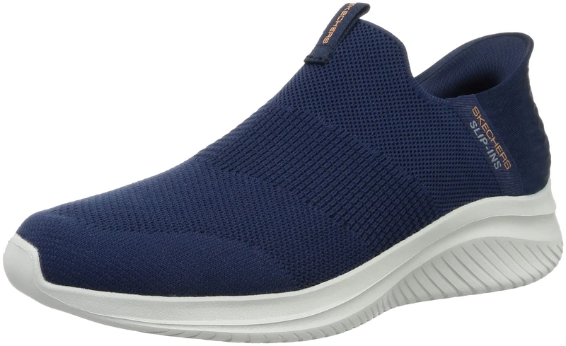 Skechers Mens Ultra Flex 3.0 Smooth Step Trainers, Navy Knit Trim, 10 UK