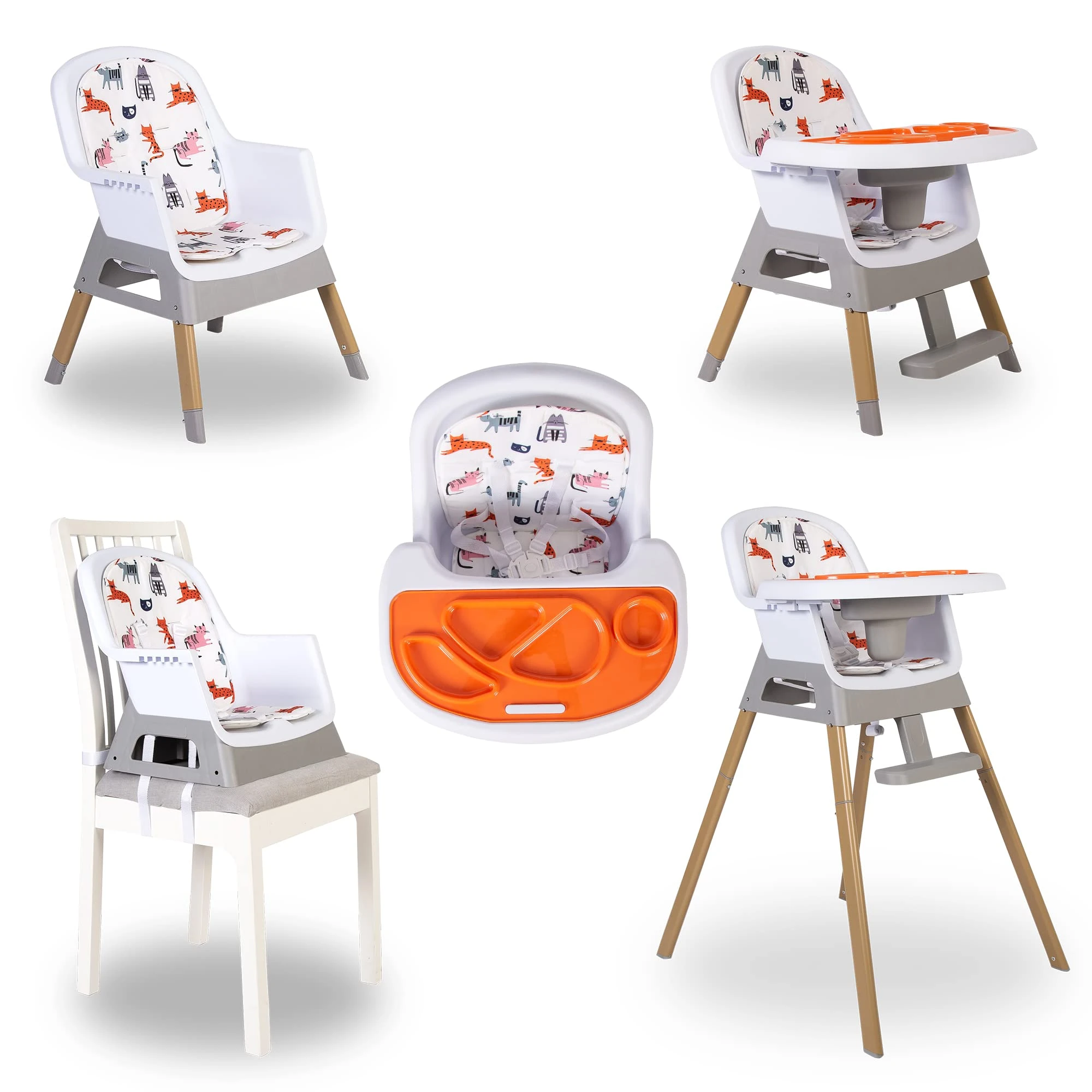 Red Kite Feed Me Snak 4 in 1 Highchair/Lo Chair/Toddler Chair/Booster Seat - Meow
