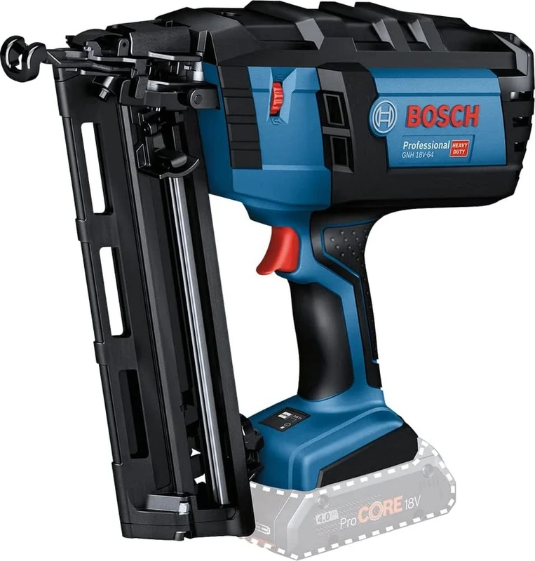 Bosch Professional 18V System Cordless Nailer GNH 18V-64 (max. Nail Dia. 1.6 mm, Nail Length 64 mm, Without Battery/Charger)