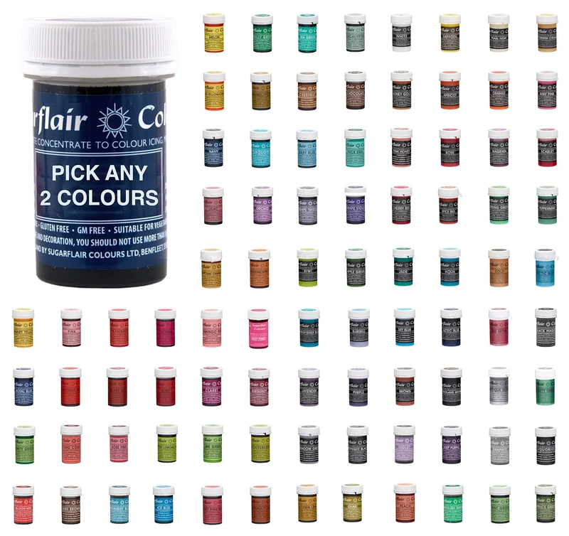 Sugarflair Pick Any 2 Concentrated Spectral, Pastel & Satin Pastes 25g