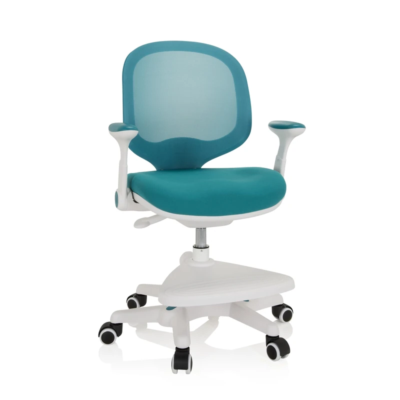 hjh OFFICE Children Study Desk Chair Office chair KID ERGO Fabric/Mesh footrest ergonomic adjustable grows armrests safe Blue