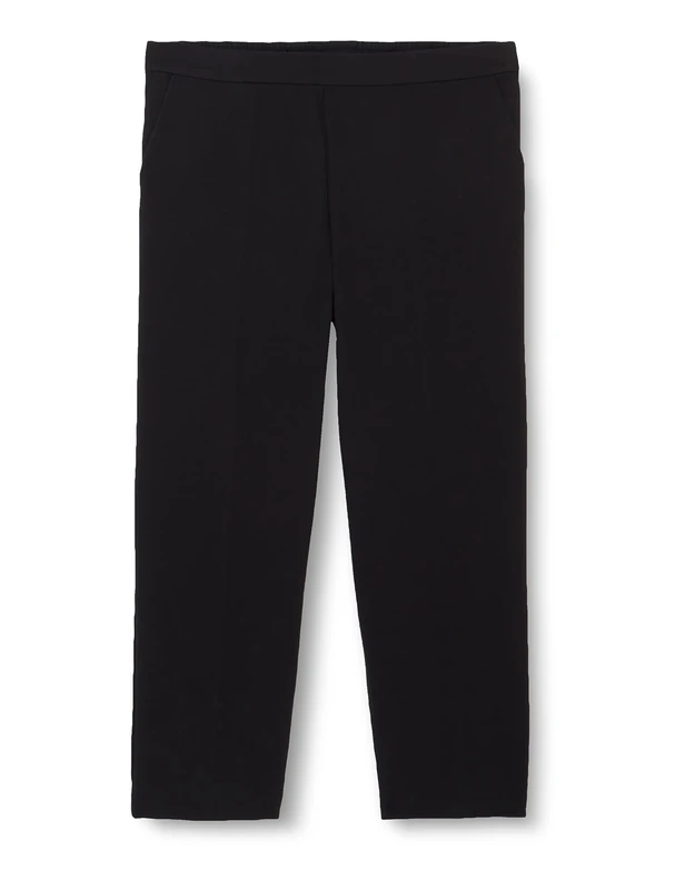 Kaffe Curve Women's Plus Size Suit Pants Tailored Elastic Waist Cropped, Black Deep, 54