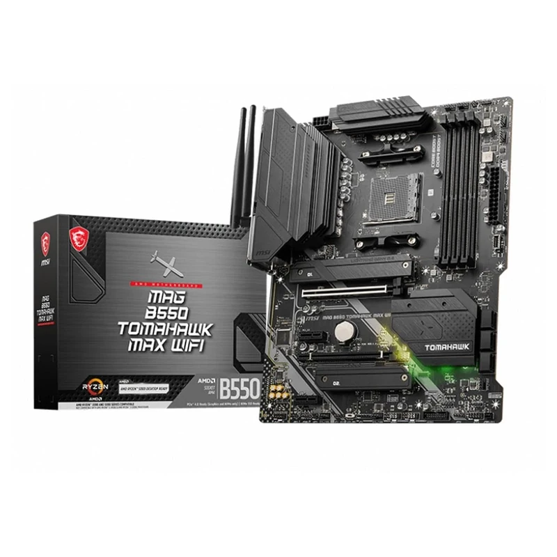 MSI MAG B550 Tomahawk MAX WiFi Gaming Motherboard (AMD AM4, DDR4, PCIe 4.0, SATA 6Gb/s, M.2, USB 3.2 Gen 2, HDMI/DP, ATX, Wi-Fi 6E, AMD Ryzen 5000 Series Processors)