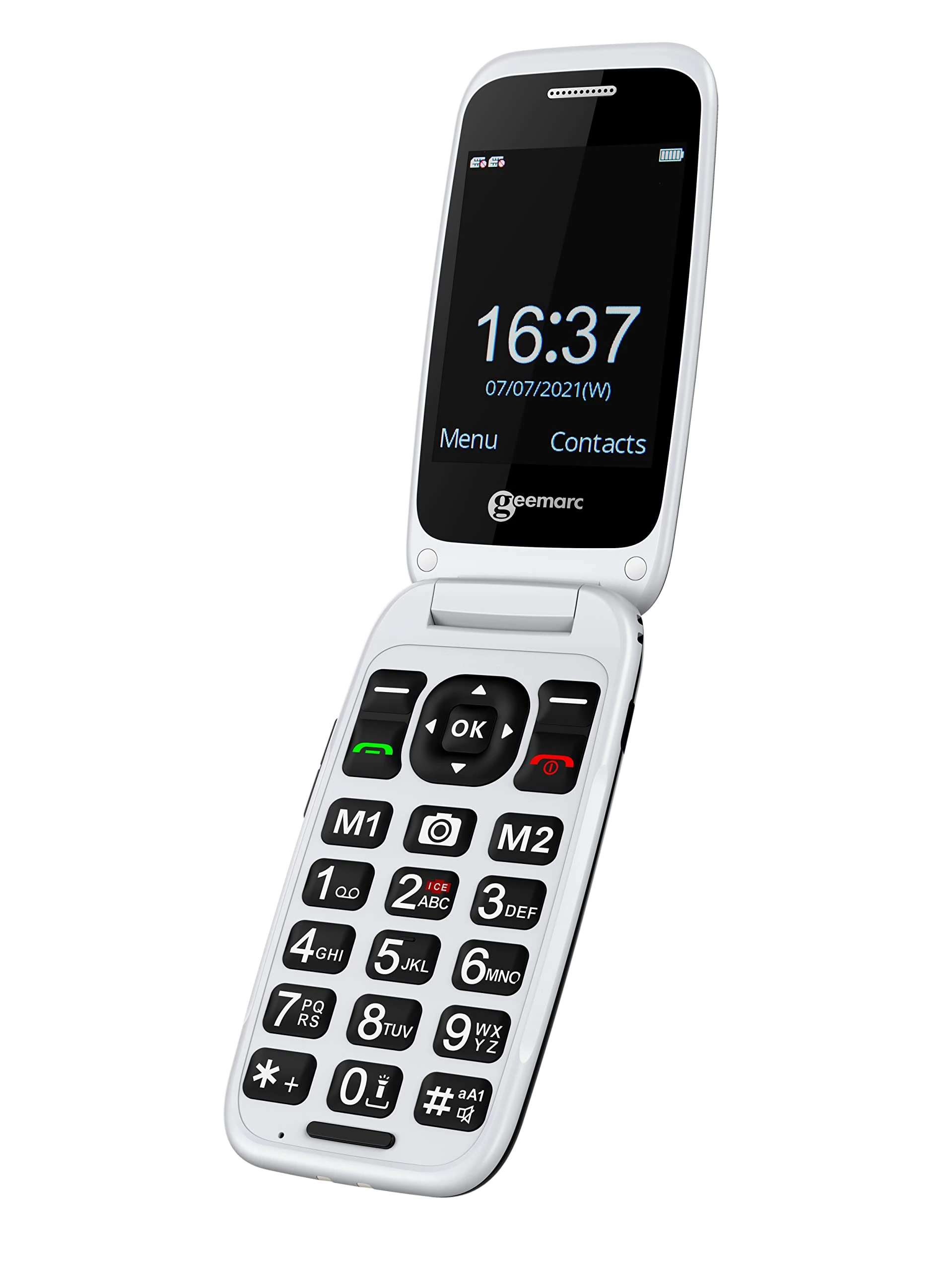 Geemarc CL8700-4G Amplified Clamshell Mobile Phone with Large Keys, SOS Function and One-touch Memory Buttons - Bluetooth and Hearing Aid Compatible - For Hearing Impaired - Unlocked - UK Version
