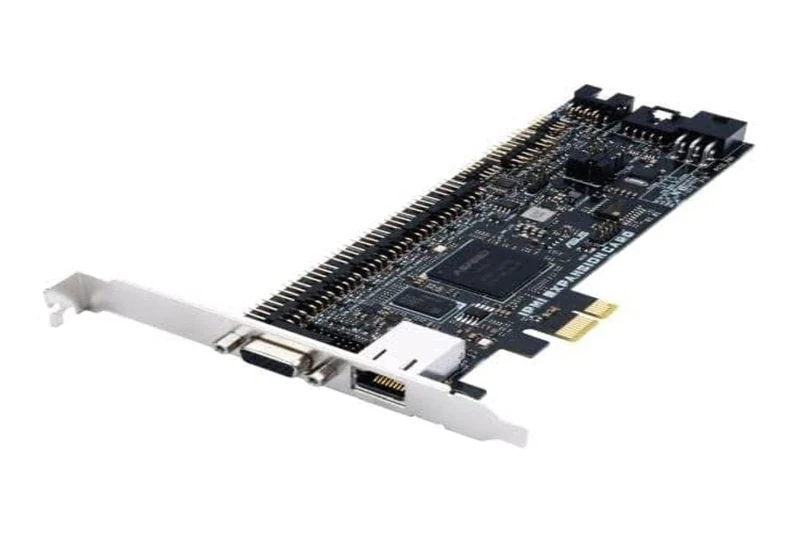 ASUS IPMI expansion card with dedicated Ethernet controller, VGA port, PCIe 3.0 x1 interface and ASPEED AST2600A3 chipset to provide the intelligence for IPMI architectures - Image 1