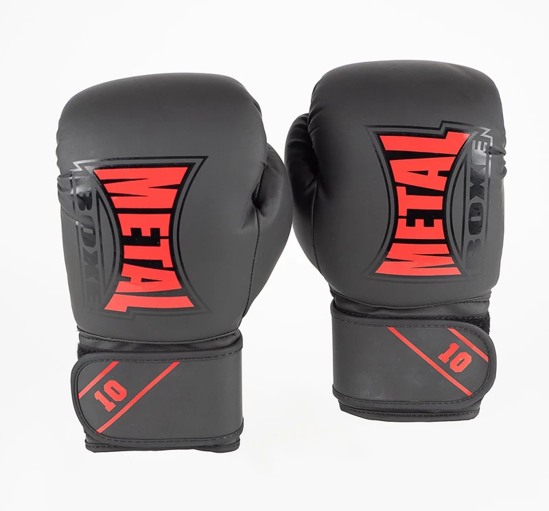 METAL BOXE Boxing Gloves Training Starter Black/Red 10 oz