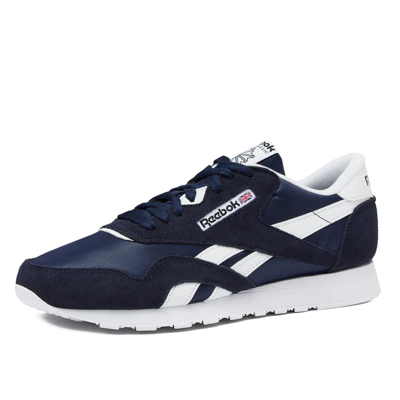 Reebok Classic Nylon Men's Running Shoes - Navy Blue White 8.5