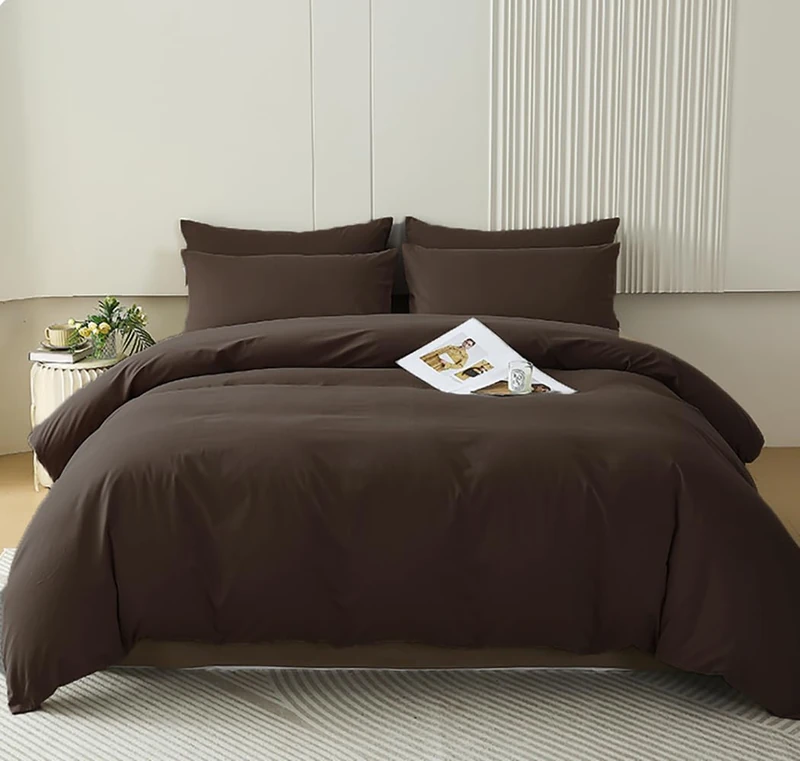 Houseri Brown Comforter Set Full Mocha Bedding Coffee Color Comforter Sets Full Size Teen Boys Brown Bedding Sets Queen Men Chocolate Brown Comforter Full Vintage Brown Farmhouse Bedding Sets Queen