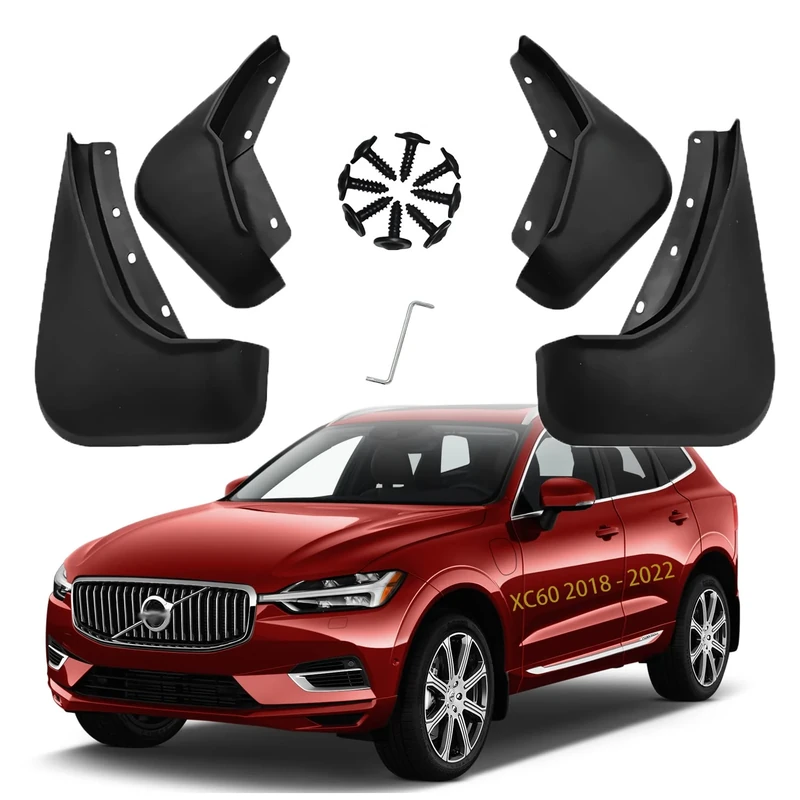 Mud Flaps Kit for Volvo XC60 2018-2022 Accessories Mud Splash Guard Mud Flap 2019 2020 2021 Front and Rear 4pcs