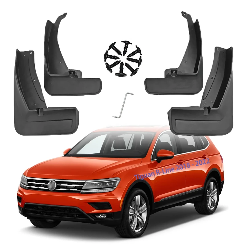 Mud Flaps for VW Tiguan R-Line 2018 2019 2020 2021 2022 Accessories Mud Splash Guard Front and Rear 4-PC Set