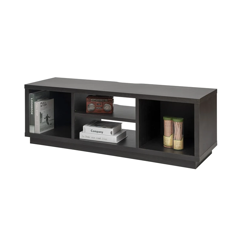 Iris Ohyama, TV cabinet, Television support for screens up to 55 inches, 4 Shelves, Cable outlets, Adjustable feet, Bedroom, Living room - TV Cabinet Standard OTS-125S - Black oak