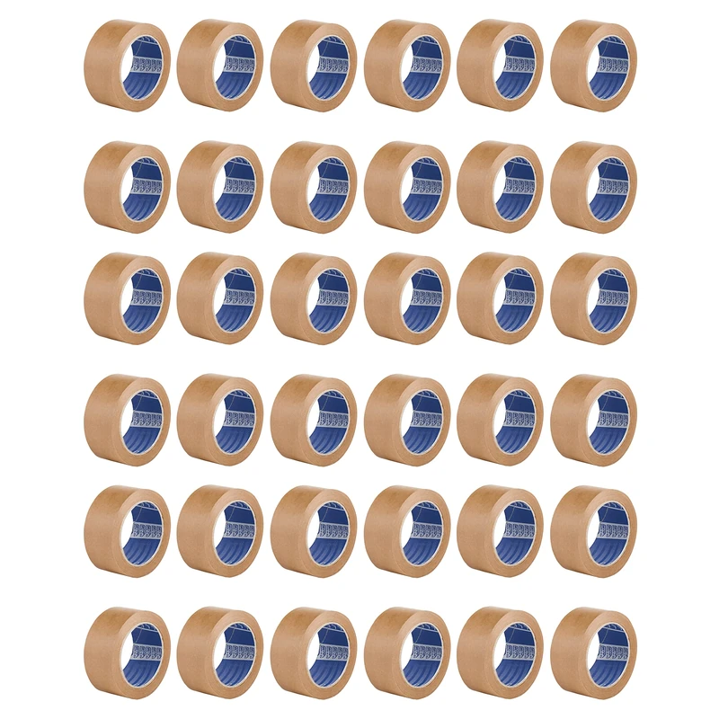 ACIT, Brown Paper Eco-Friendly Adhesive Tape - 36 Rolls per Carton - 164 ft x 2 in - Solvent-Free Packing Tape