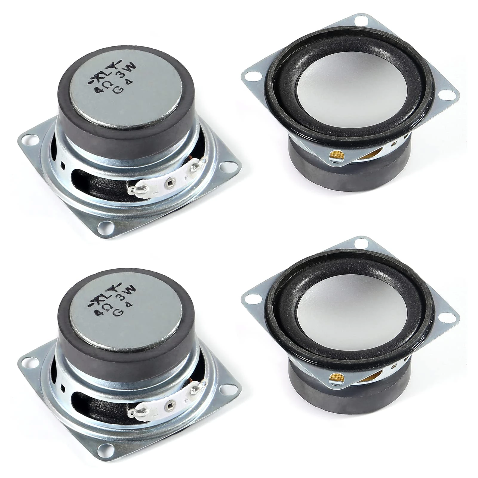 ALMOCN 4PCS 2" 4Ohm 3W DIY Small Full Range Audio Speaker Stereo Woofer Loudspeaker for Arduino and DIY Speaker