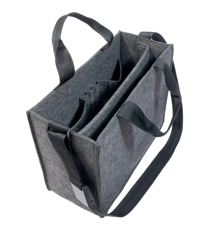 SIGEL BA410 Shared Office Bag Classic, Portable Organiser made of synthetic felt, Mobile Work Bag for laptops Up to 15.4 Inch, Lightweight Laptop Bag M (36 x 28 cm), Desk Sharing Bag, dark grey