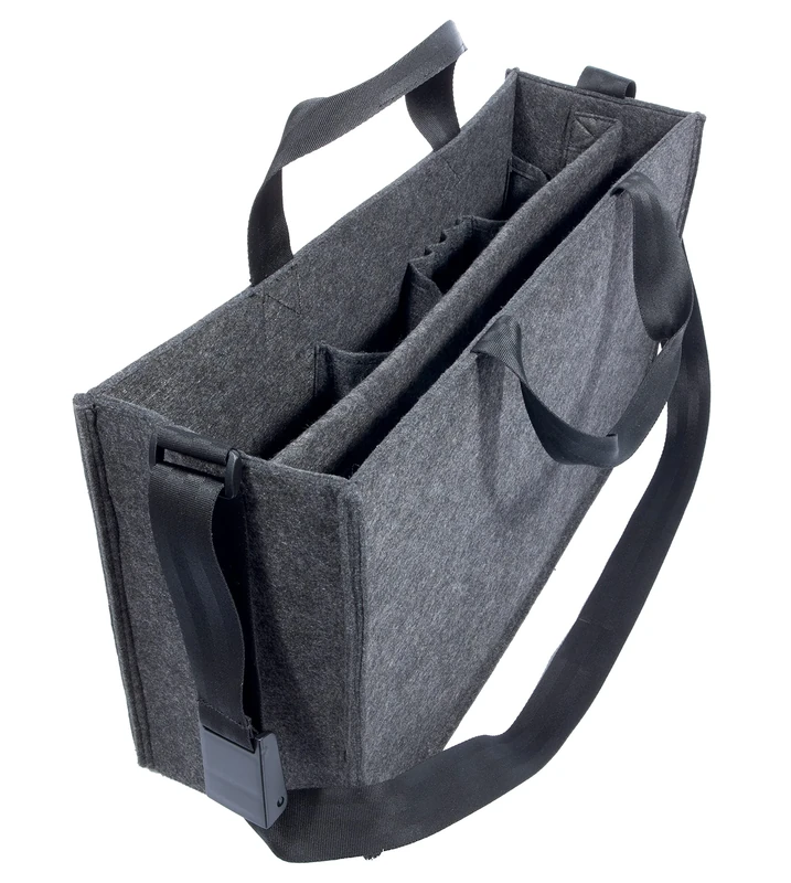 Sigel BA411 Desk Sharing Bag L Classic, for Mobile Work, Very Stable, Synthetic Felt, for Laptops Up to 17,3", Dark Grey, 50 X 28 cm