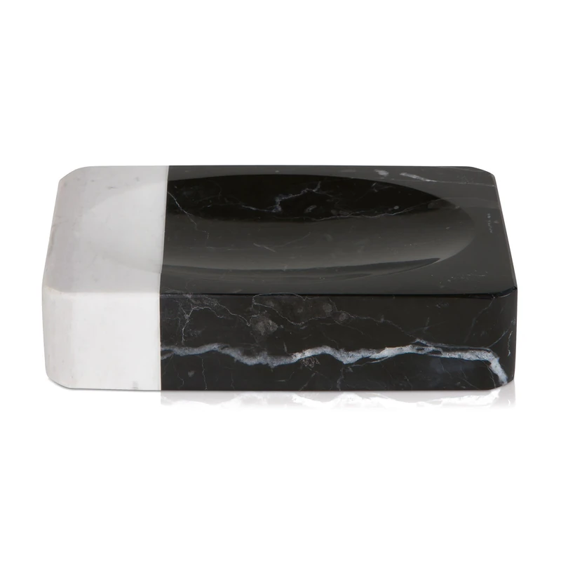 Möve Soap Dish, Black/Snow, 13,7 x 9,6 x 3,1 cm