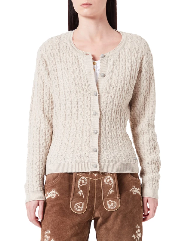 Stockerpoint Women's Sophia Traditional Knitted Jacket, Beige, 16