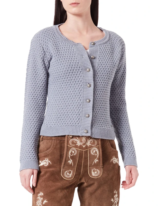 Stockerpoint Juliette Women's Traditional Knitted Jacket, Gravel, 12