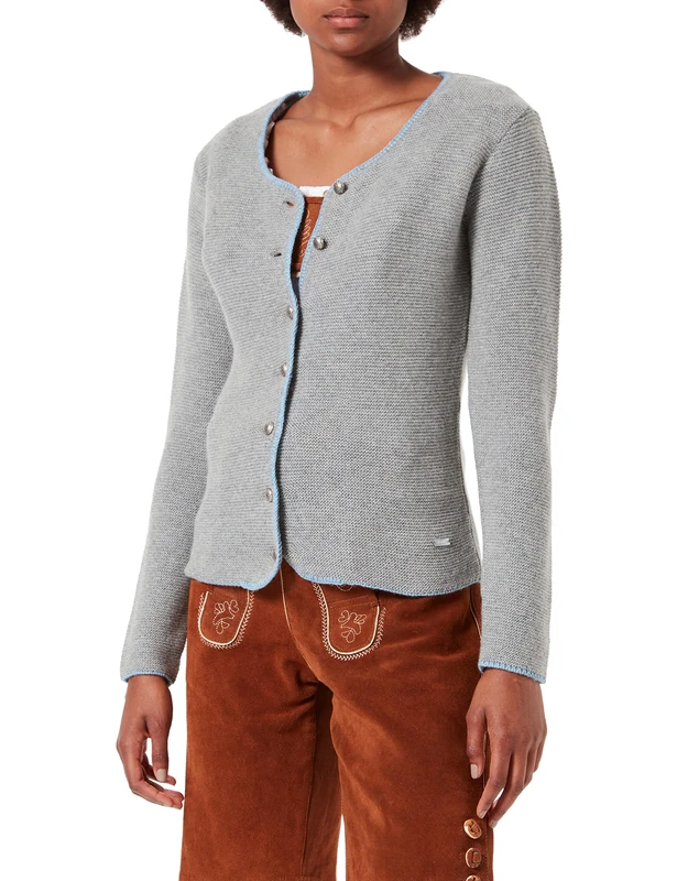 Stockerpoint Women's Marissa Jacket Cardigan Sweater, Gray, 12 - Image 1