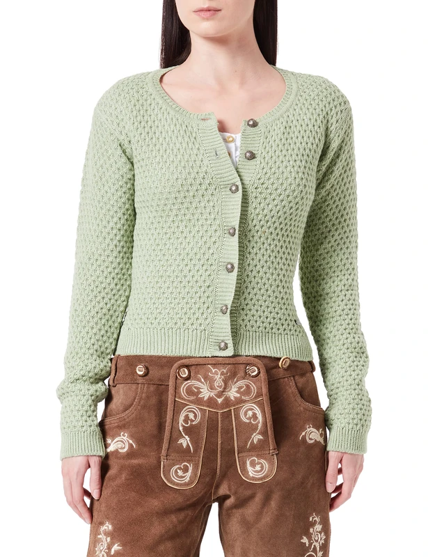 Stockerpoint Juliette Women's Traditional Knitted Jacket, Lime Green, 12