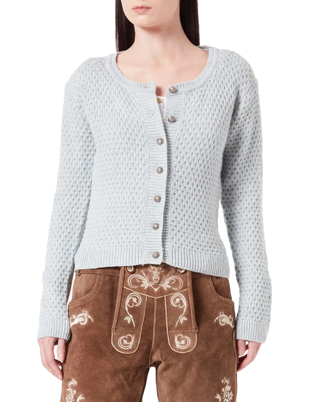 Stockerpoint Women's Juliette Jacket Cardigan Sweater, Smoke, 14