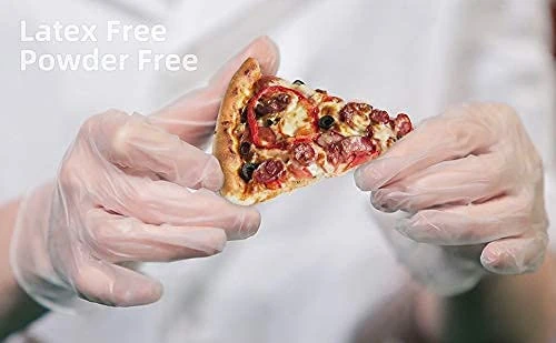 The Real Touch Vinyl Multi-Purpose Gloves, Powder Free, Disposable, Extra Strong - Box of 100 - Clear