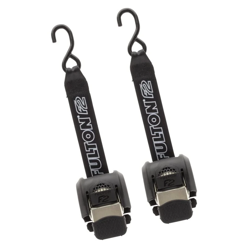 Fulton 2062000 F2 Retractable Boat Transom Tie Down Straps (Pair of 2), 2 x 43 Inches Ratchet Tie Down Straps, 833 lbs. Capacity, 2,500 lbs. Break Strength, Zinc Finish