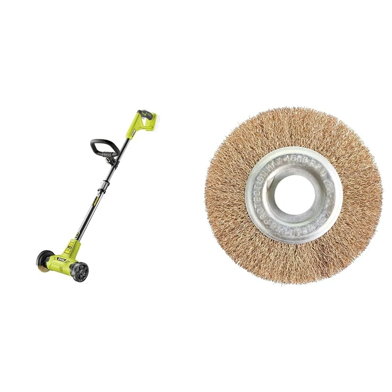 Ryobi RY18PCA-0 ONE+ Patio Cleaner with Wire Brush (Bare Tool), 18 V & RAC814 Wire Brush (Single)