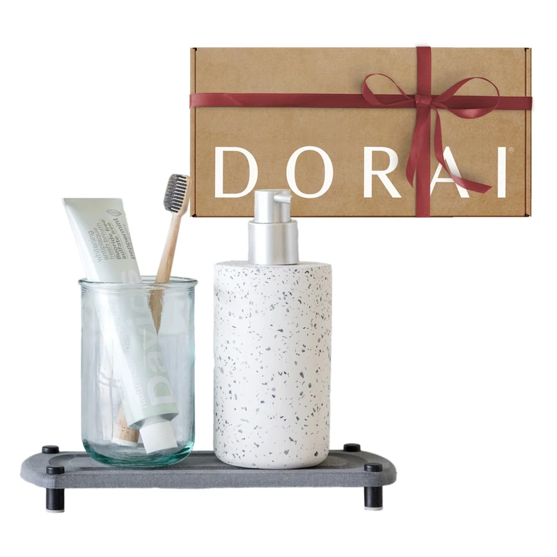 Dorai Home Sink Caddy – Dries Instantly and Prevents Moisture Buildup – Stainless Steel Feet with Rubber Bottom – Functional Design Created for The Modern Home – Slate