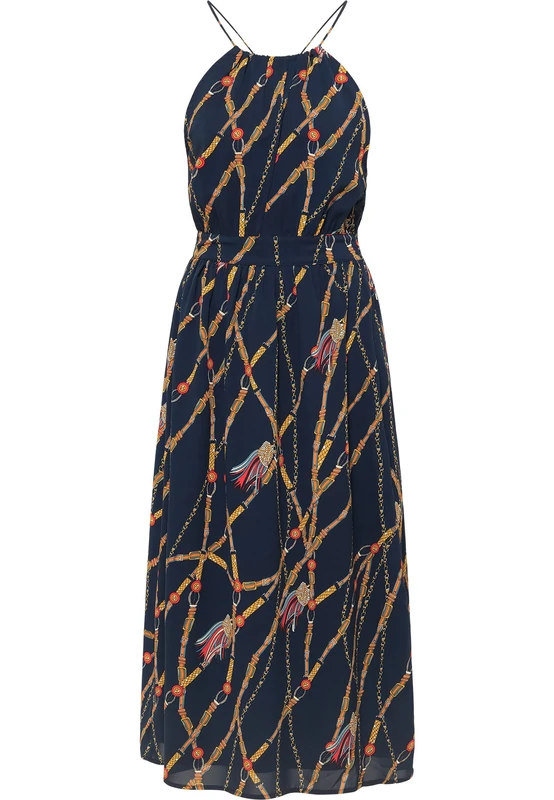 faina Women's Koosh Elegant Midi Dress, Navy, M - Image 1