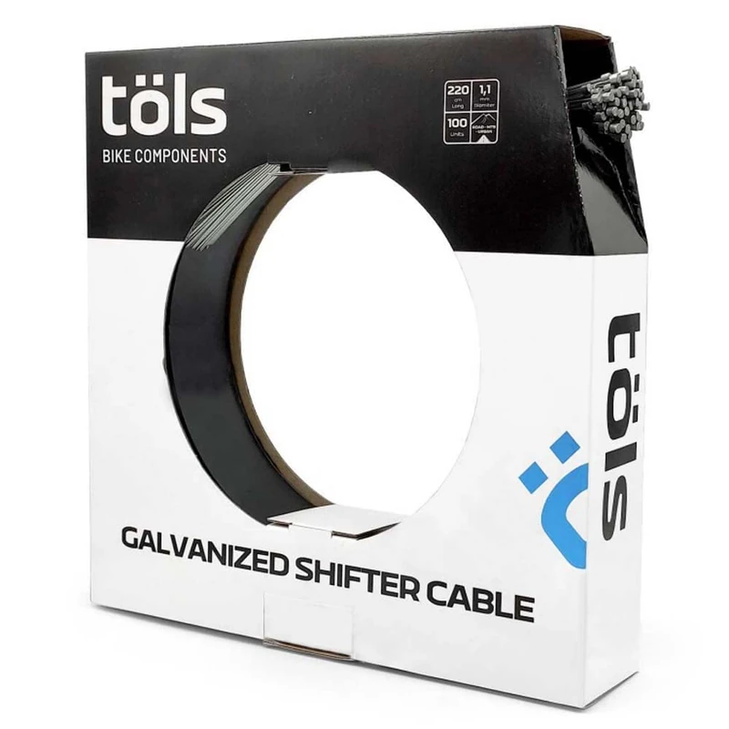TÖLS Shifter Cable 1.1 mm Galvanized Diameter 2.2 m Long (100 Pcs), Unisex Adult Bike Accessories, (Multicoloured), Single - Image 1