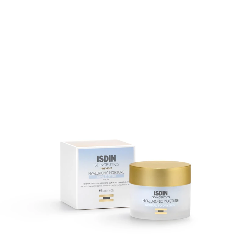 ISDIN Isdinceutics Hyaluronic Moisture Cream (Normal/Dry Skin) 50ml | Lightweight hyaluronic acid facial cream for normal to dry skin