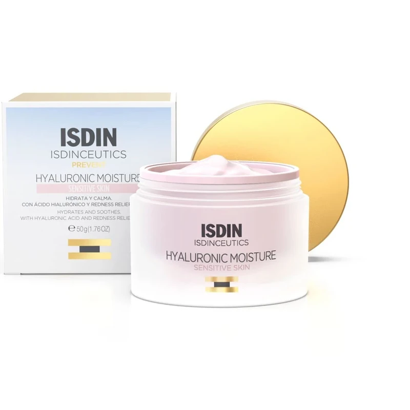 ISDIN Isdinceutics Hyaluronic Moisture Cream (Sensitive Skin) 50ml | Lightweight facial cream with hyaluronic acid for sensitive and redness-prone skin