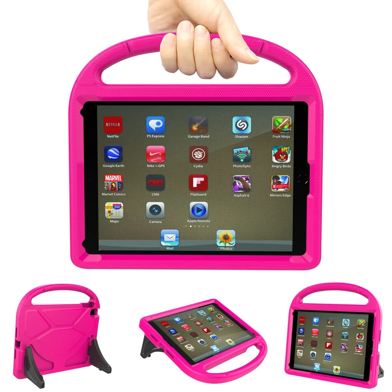 TrendGate Case for iPad 9.7 Inch - Lightweight Shockproof Kids Cover with Handle and Kickstand for iPad Air/Air 2/Pro 9.7 Inch - Pink