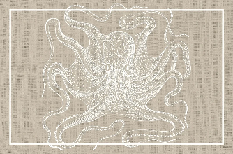 VINILIKO Vinyl Carpet, Sepia Octopus