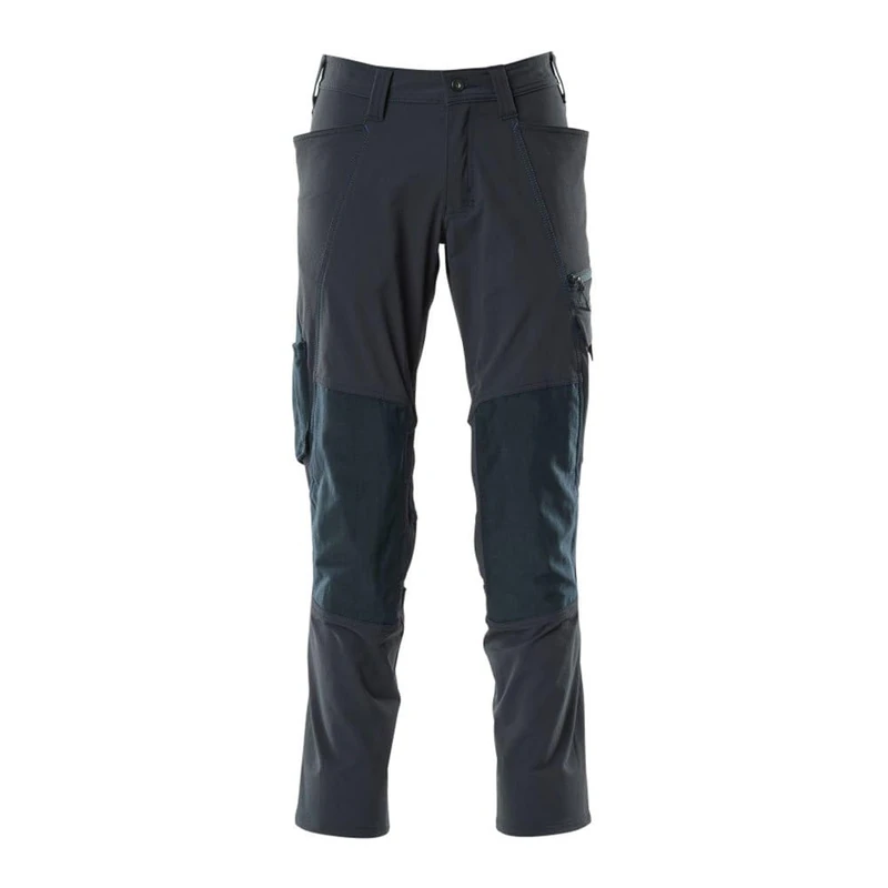 MASCOT® 18479 Men's Trousers with Knee Pockets, Black/Blue, 52 EU, Blue-Black, 42