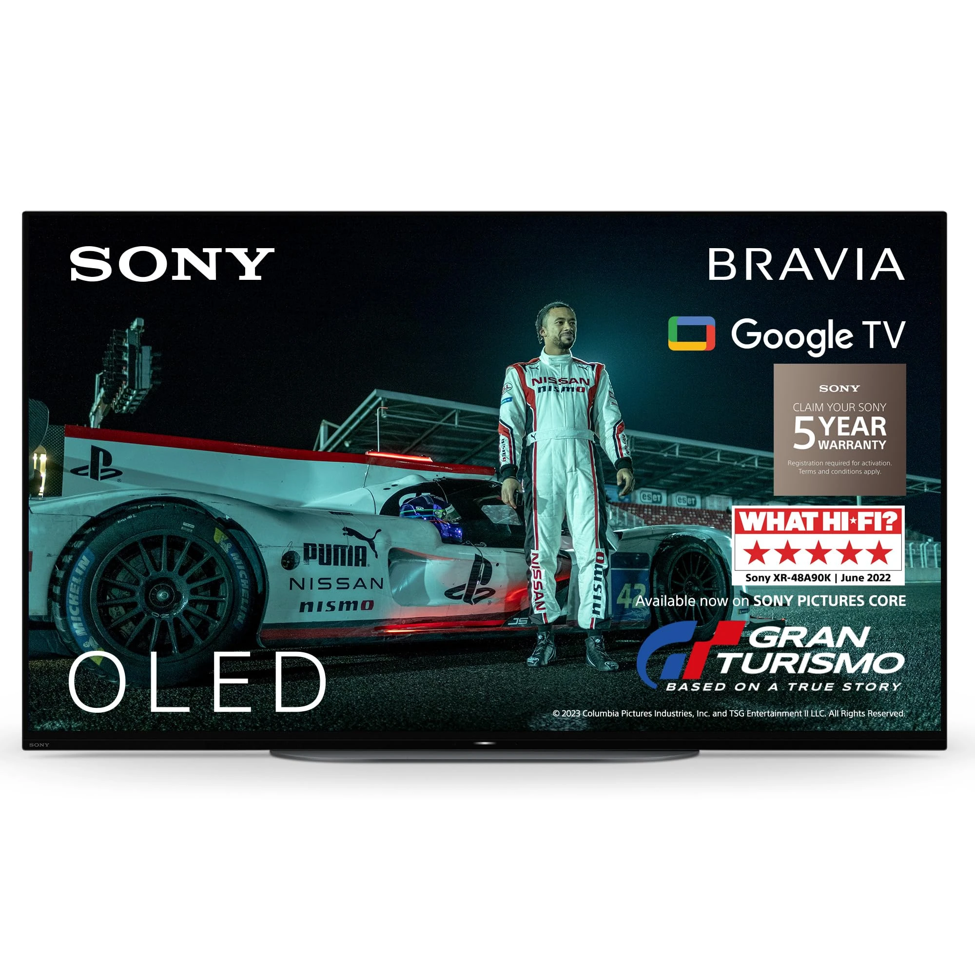 Sony BRAVIA XR, XR-48A90K, 48 Inch, OLED, Smart TV, 4K HDR, Google TV, BRAVIA CORE, Perfect for PlayStation5, Metal Flush Surface Design, 5 Year Warranty