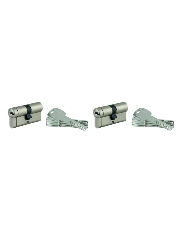 Thirard 00221762 - Shell of 2 Cylinders 30 x 30 mm Nickel-Plated with 8 Keys - Transit 1 - Dimensions: 30 x 30 cm - Profile Cylinder - Transit - Euro Profile - Brass Profile - 6-Pin Mechanism