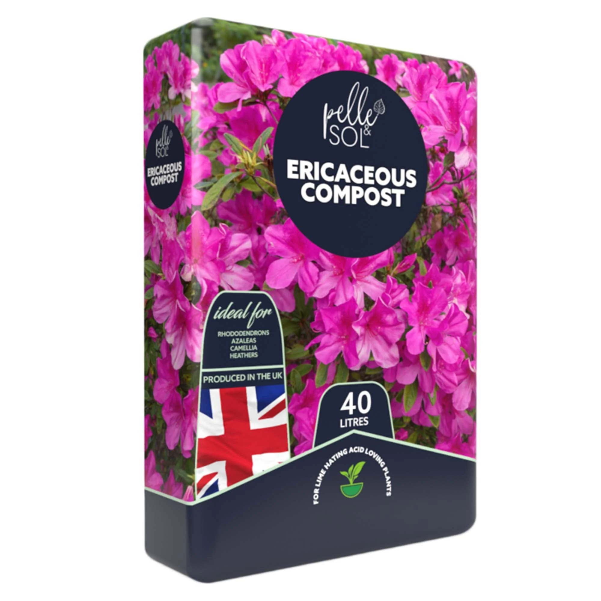 Pelle & Sol Ericaceous Compost Plant Food | Potting Soil Peat Free Compost | Acidic Compost for Plants Rhododendrons, Azalea, Camellias, Heathers, Pieris, Blueberry and Cassiope (40L)