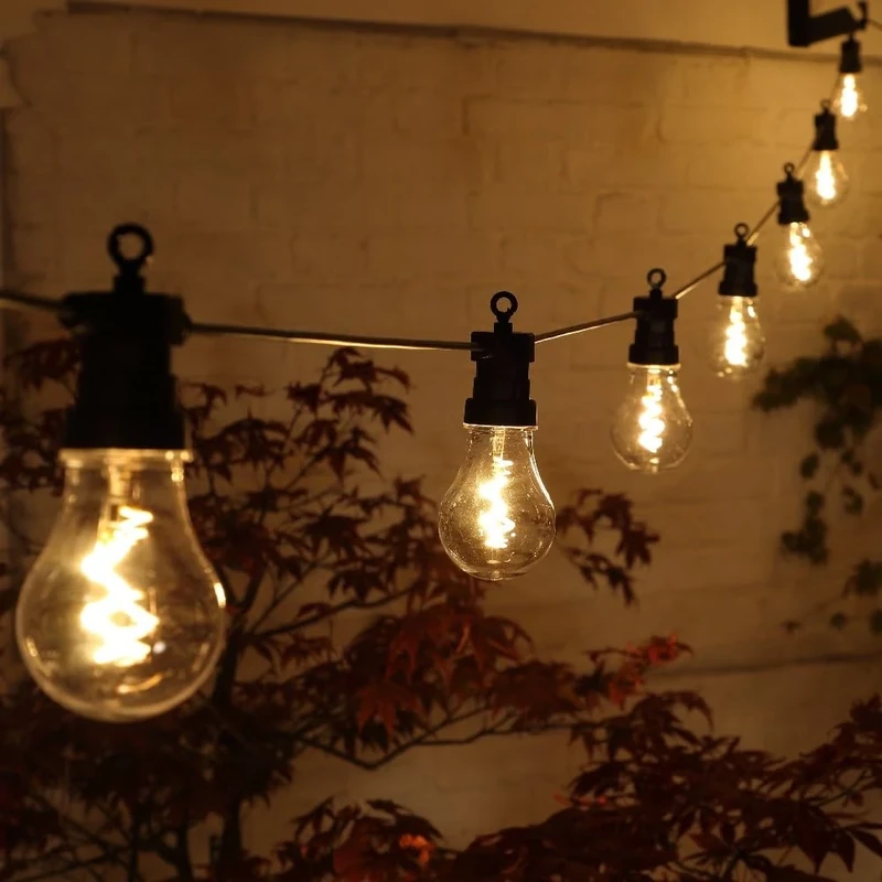 Noma Connectable Festoon Lights, 20 Spiral Filament LED Bulbs, 10.6 m