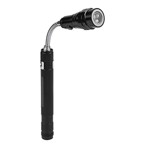 Multi Function Mini Flexible Telescopic LED Flashlight Rotatable Torch with Magnetic Suction for Checking Narrow Gaps, Nooks, Corners(Black)