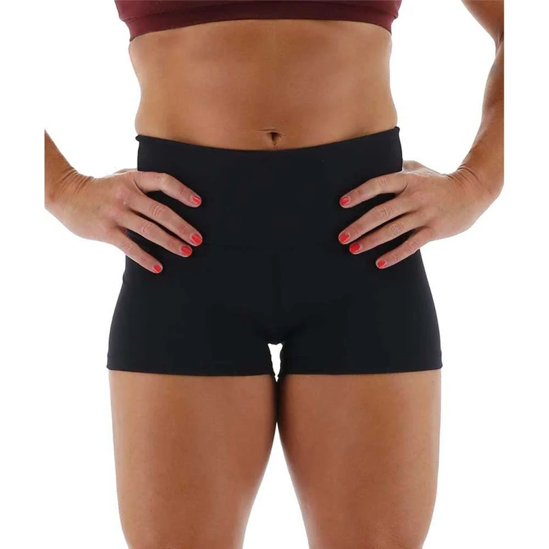 TYR Women's High Rise Athletic Workout Short 2", Black, M - Image 1