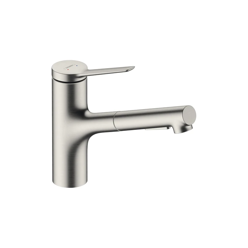 hansgrohe Zesis Stainless Steel Single-Handle Kitchen Faucet, Kitchen Faucets with Pull Out Sprayer, Faucet for Kitchen Sink, Stainless Steel Optic 74810801