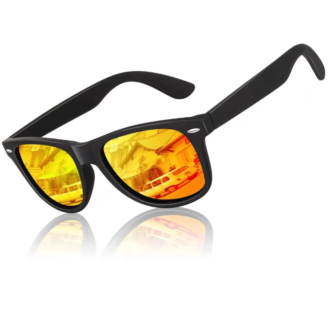 LINVO Polarised Sunglasses for Men Women UV Protection Shades 80's Retro Style Design Driving Cycling Sports Fishing Travel Sun glasses